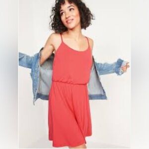 Old Navy Vibrant Red Sundress Sleeveless Mini for Casual Outings
